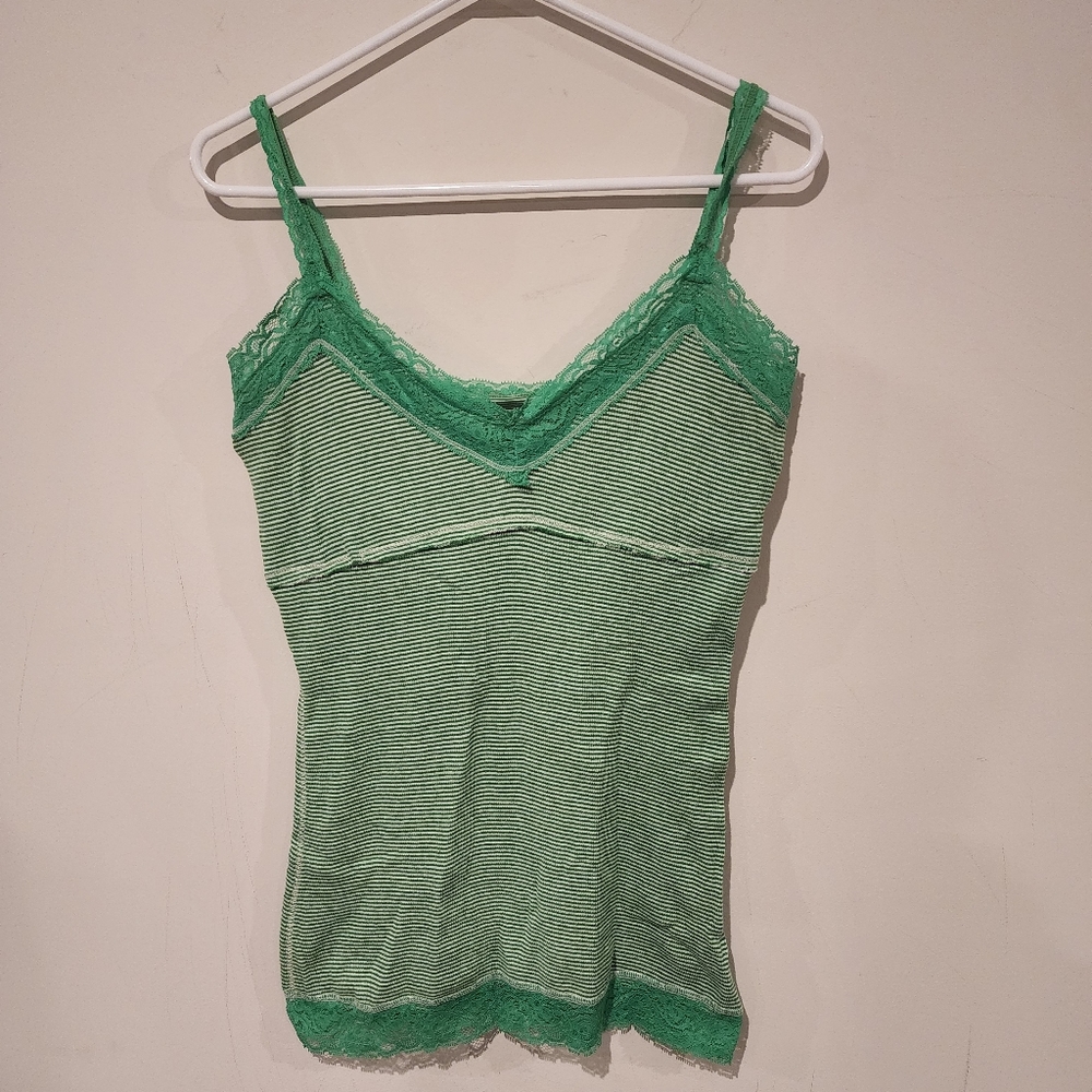 Tender Secrets Green/White Stripe Cami XL